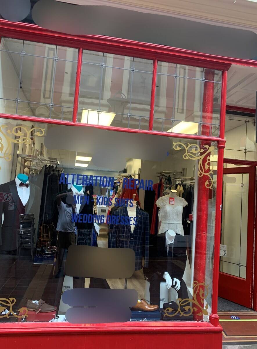 Sold tailor shop in Birmingham with custom suits